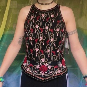 Adrianna Papell boutique vintage beaded shirt